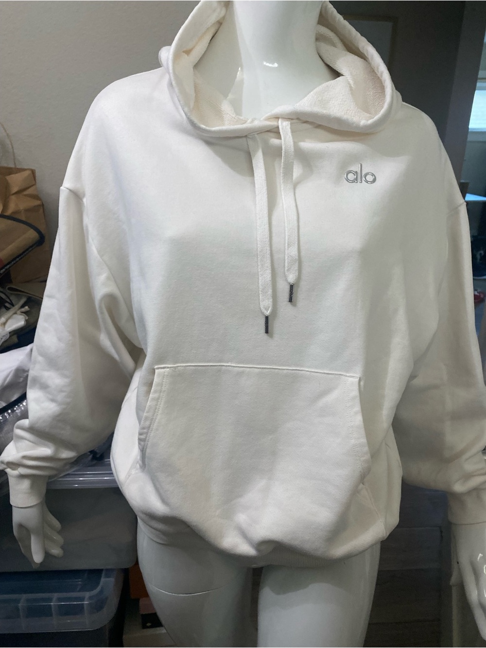 white alo hooded sweater